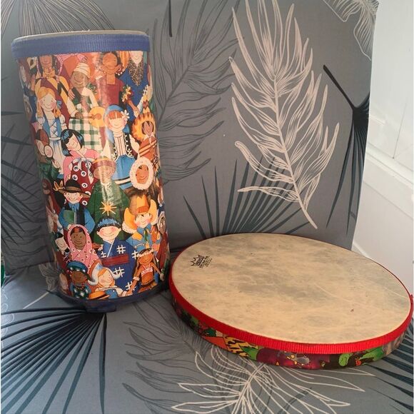 2 REMO Kids Percussion Konga & Hand FiberSkyn Drum SET - Picture 1 of 6